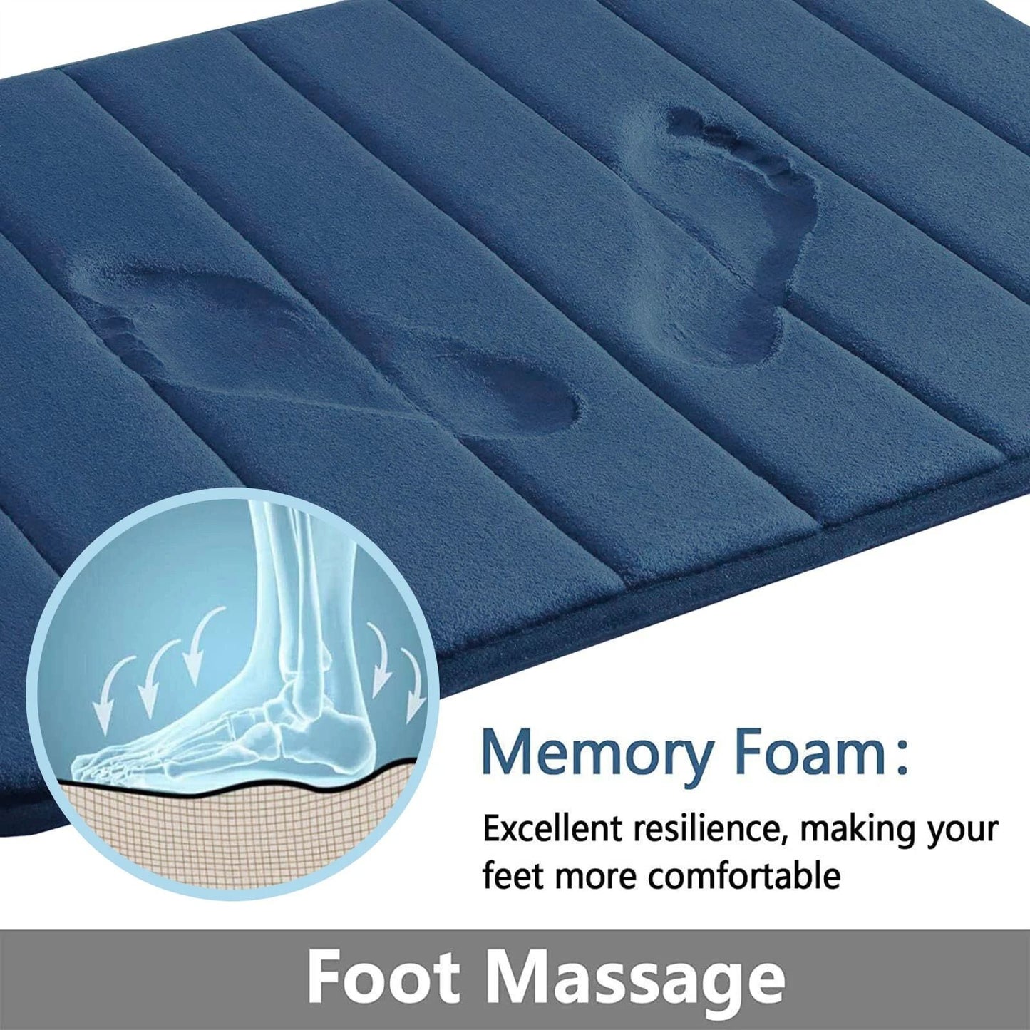 Super Absorbent Memory Foam Bath Mat Set Non Slip Bathroom Rug And Toilet Footpad 12