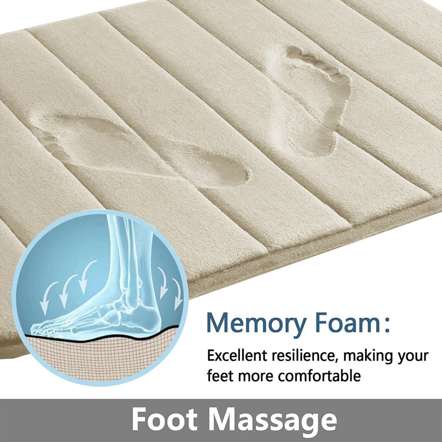 Super Absorbent Memory Foam Bath Mat Set Non Slip Bathroom Rug And Toilet Footpad 14