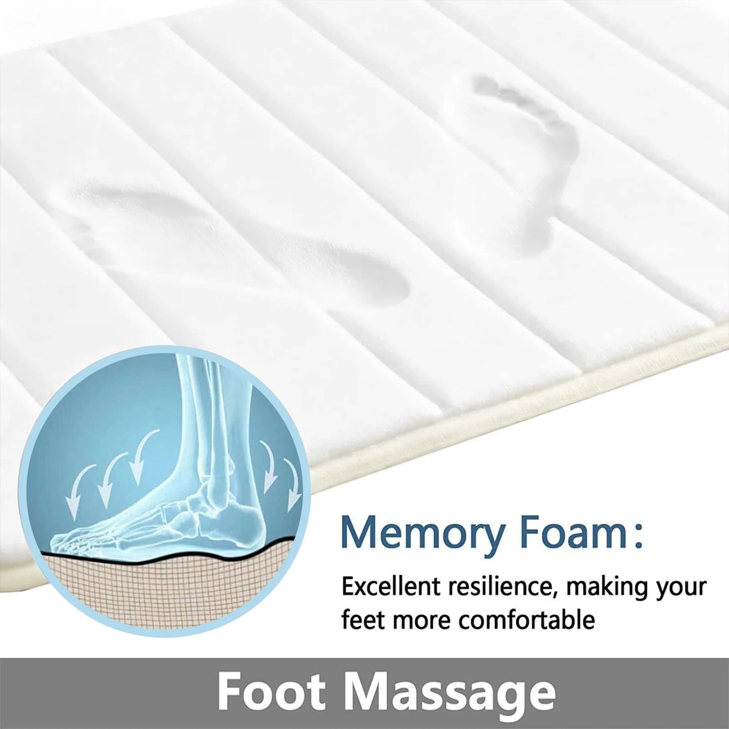 Super Absorbent Memory Foam Bath Mat Set Non Slip Bathroom Rug And Toilet Footpad 15