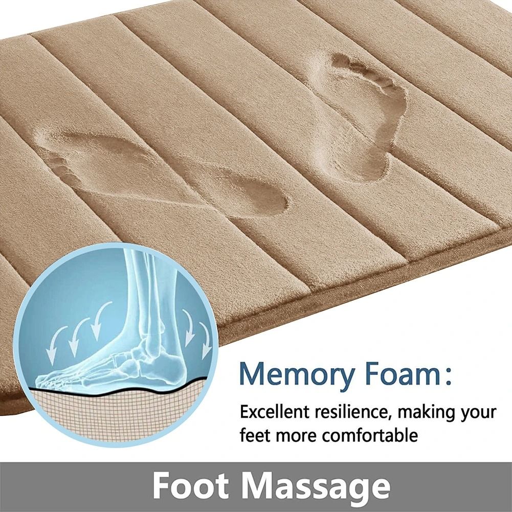 Super Absorbent Memory Foam Bath Mat Set Non Slip Bathroom Rug And Toilet Footpad 16