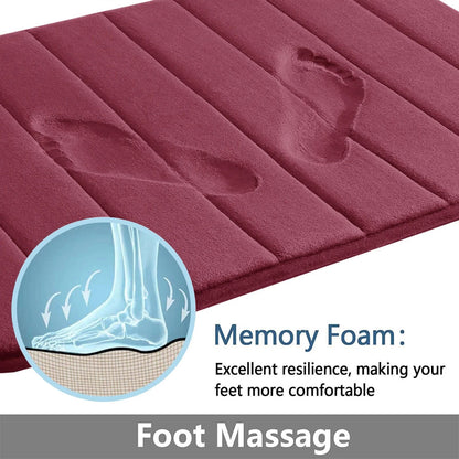 Super Absorbent Memory Foam Bath Mat Set Non Slip Bathroom Rug And Toilet Footpad 17
