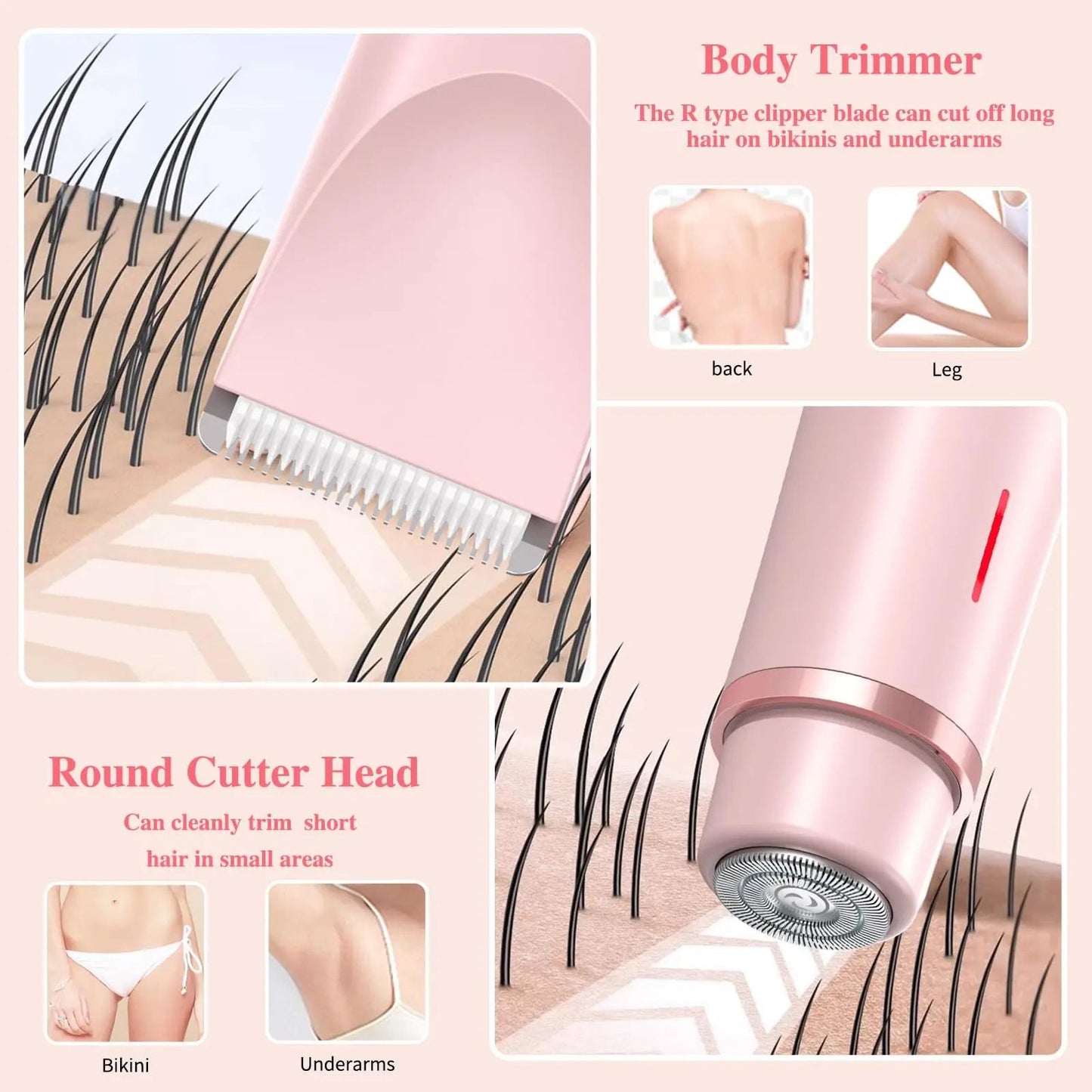 2 In 1 Dual Head Electric Razor And Bikini Trimmer For Women Wet Dry Use 2