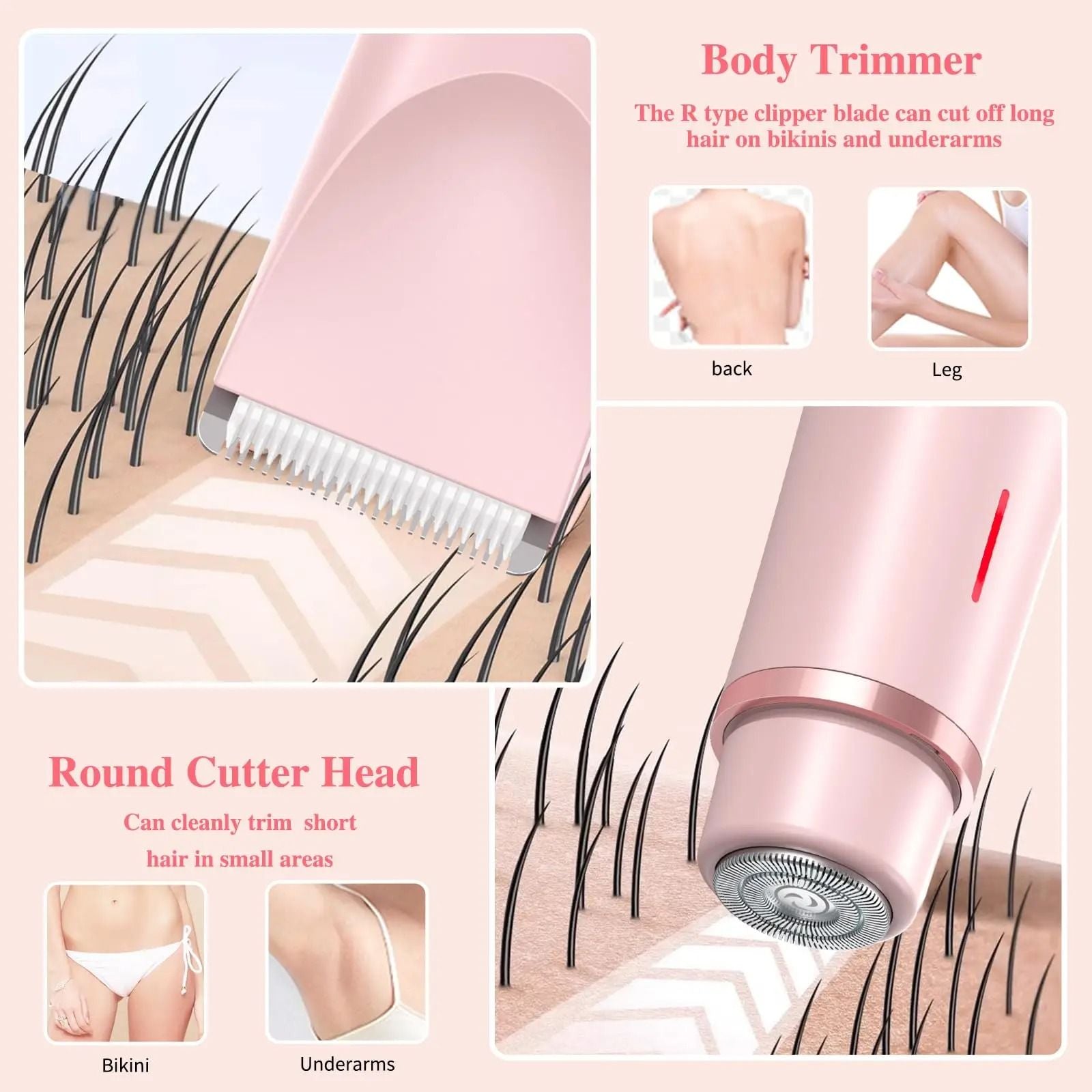 2 In 1 Dual Head Electric Razor And Bikini Trimmer For Women Wet Dry Use 2