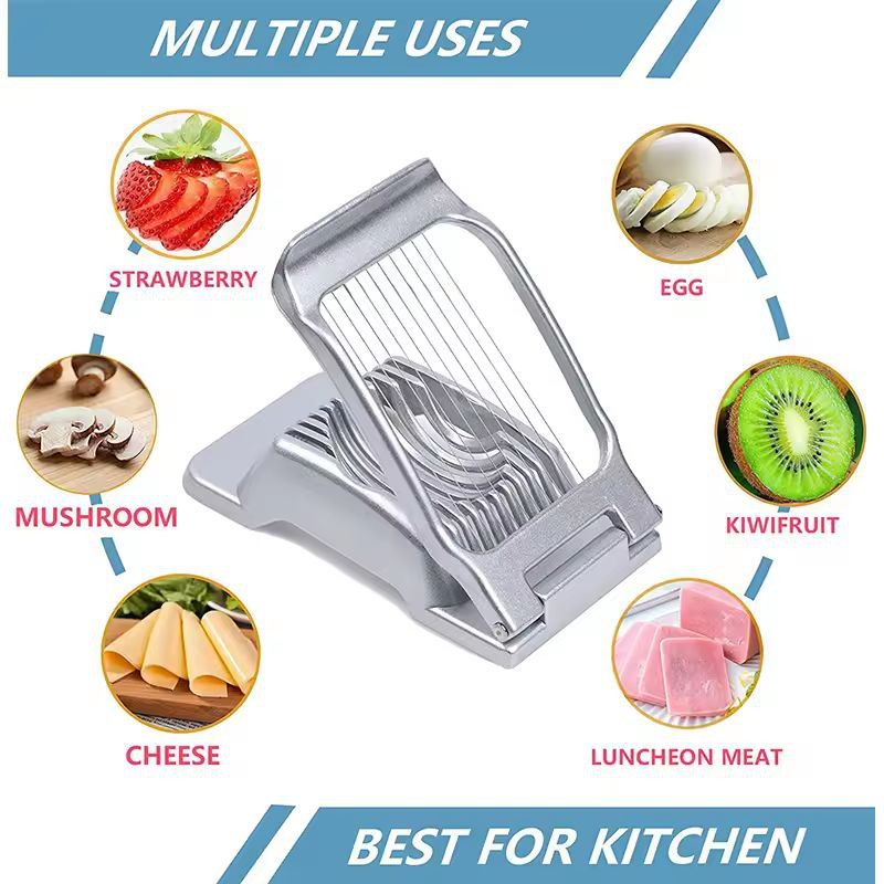 LMETJMA Premium Stainless Steel Egg  Fruit Slicer  QuickPrep Kitchen Cutter 2