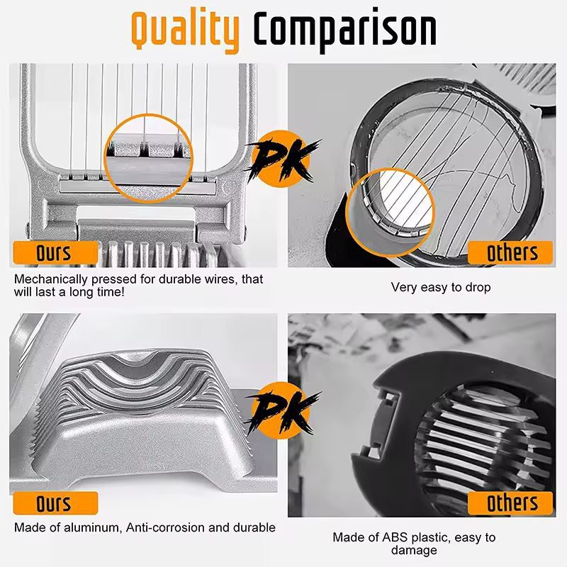 LMETJMA Premium Stainless Steel Egg  Fruit Slicer  QuickPrep Kitchen Cutter 4