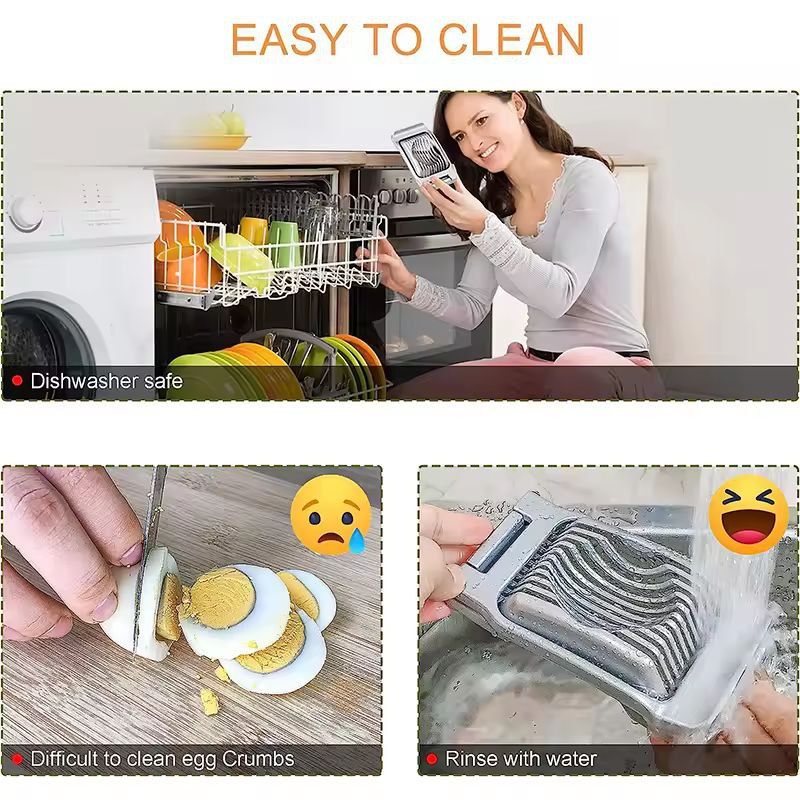 LMETJMA Premium Stainless Steel Egg  Fruit Slicer  QuickPrep Kitchen Cutter 5