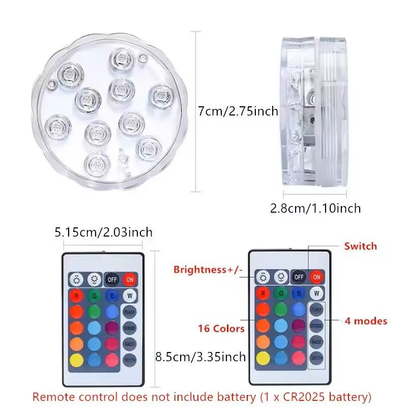 RGB LED Submersible Underwater Light 2
