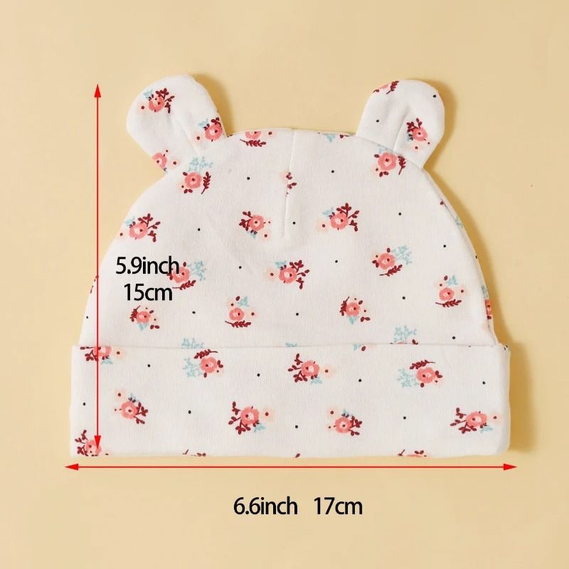 Soft Cotton Newborn Baby Hat Set Three Piece Comfortable Infant Caps 2