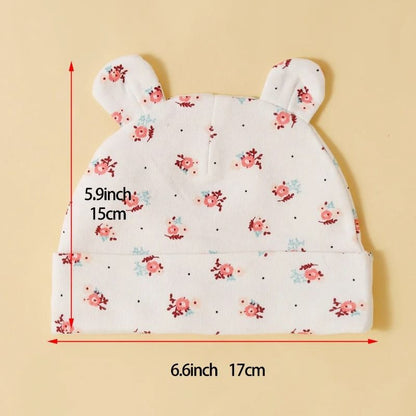 Soft Cotton Newborn Baby Hat Set Three Piece Comfortable Infant Caps 2