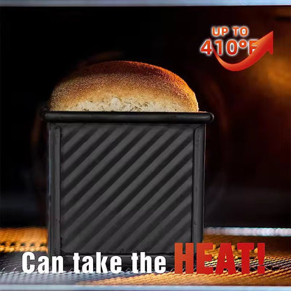 LMETJMA Premium Carbon Steel Pullman Loaf Pan  1 Lb NonStick Bread  Toast Mold With Lid 3