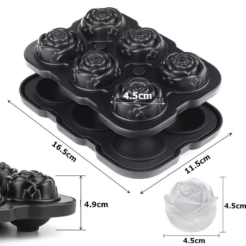 Silicone Rose Ice Cube Tray  EasyRelease Flower Ice Molds For Cocktails  Whiskey 1