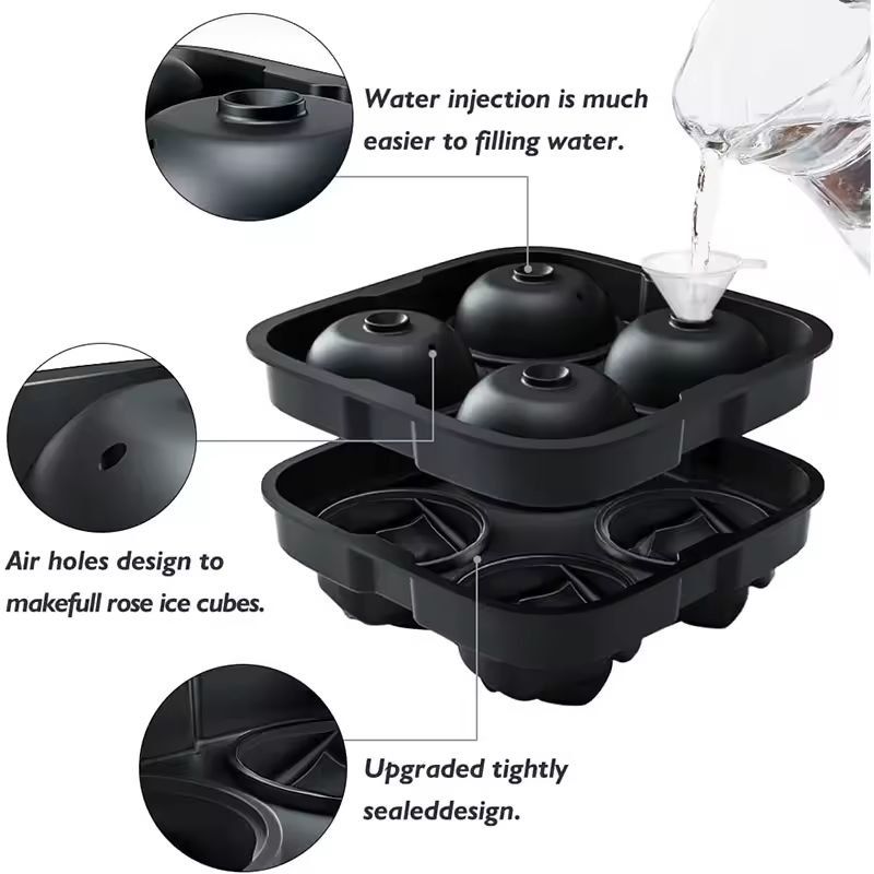 Silicone Rose Ice Cube Tray  EasyRelease Flower Ice Molds For Cocktails  Whiskey 3