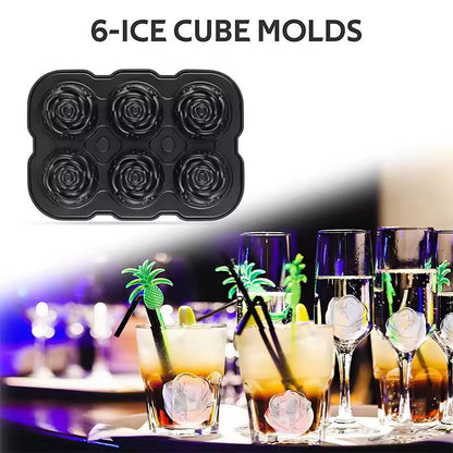 Silicone Rose Ice Cube Tray  EasyRelease Flower Ice Molds For Cocktails  Whiskey 5