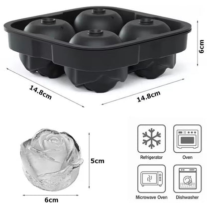 Silicone Rose Ice Cube Tray  EasyRelease Flower Ice Molds For Cocktails  Whiskey 7