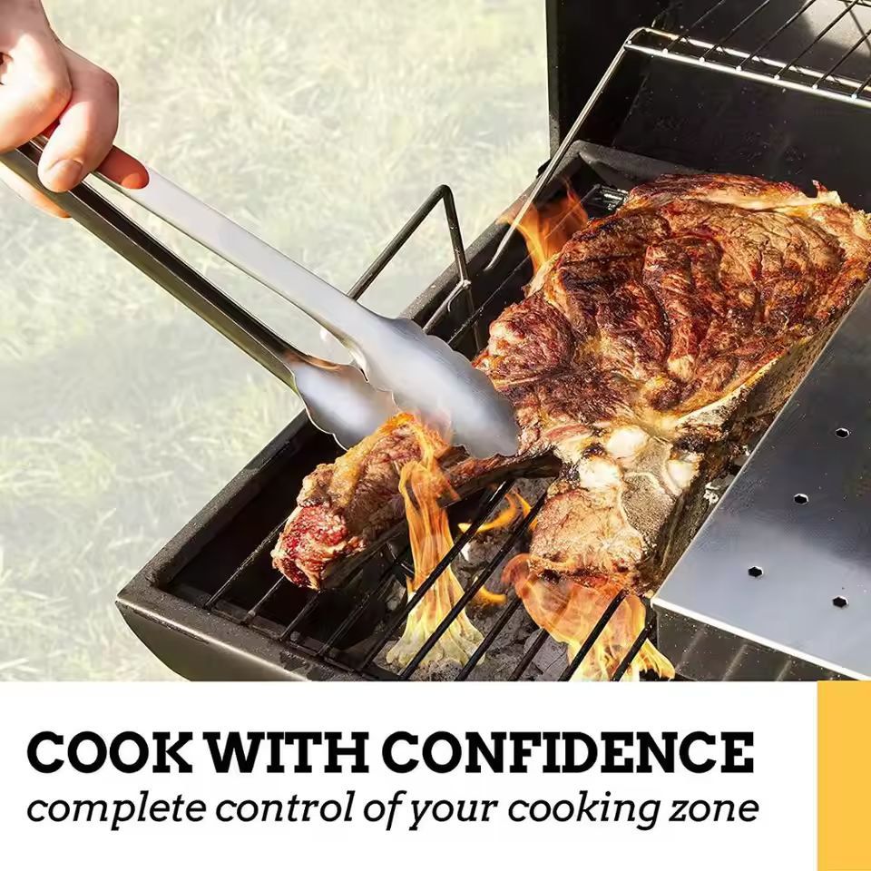 Premium LMETJMA Stainless Steel Kitchen  BBQ Tongs  NonSlip HeatResistant Grill  Salad Tongs 2