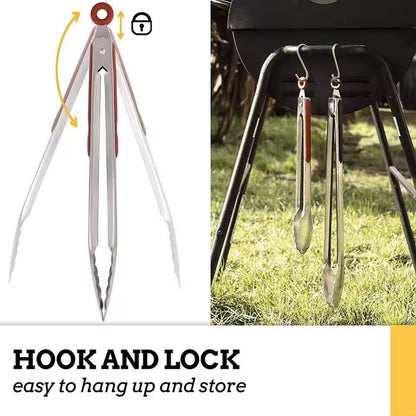 Premium LMETJMA Stainless Steel Kitchen  BBQ Tongs  NonSlip HeatResistant Grill  Salad Tongs 3