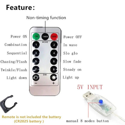 LED Curtain Fairy Lights With Remote Control 4
