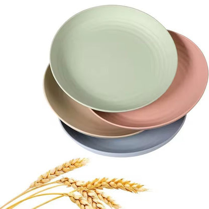 Lightweight Wheat Straw Dinner Plates Set – Unbreakable, Reusable & Family-Safe Dining Plates