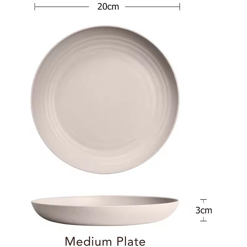 Lightweight Wheat Straw Dinner Plates Set  Unbreakable Reusable  FamilySafe Dining Plates 5