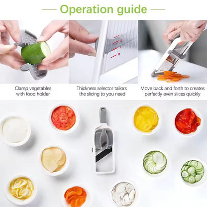 LMETJMA Adjustable Mandoline Vegetable Slicer  Cheese Grater 3
