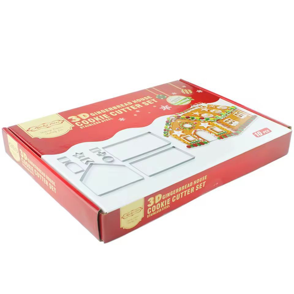 Stainless Steel Holiday Gingerbread House Cookie Cutter Set  10Piece Christmas Baking Kit 6