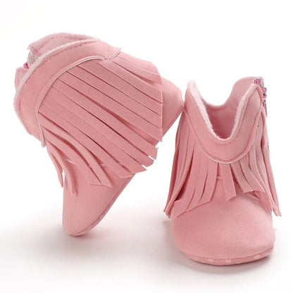 Winter Baby Girl Thick Snow Boots Warm Plush Non Slip Cotton Walking Shoes 3