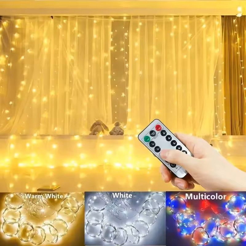 LED Curtain String Lights With Remote Control 3