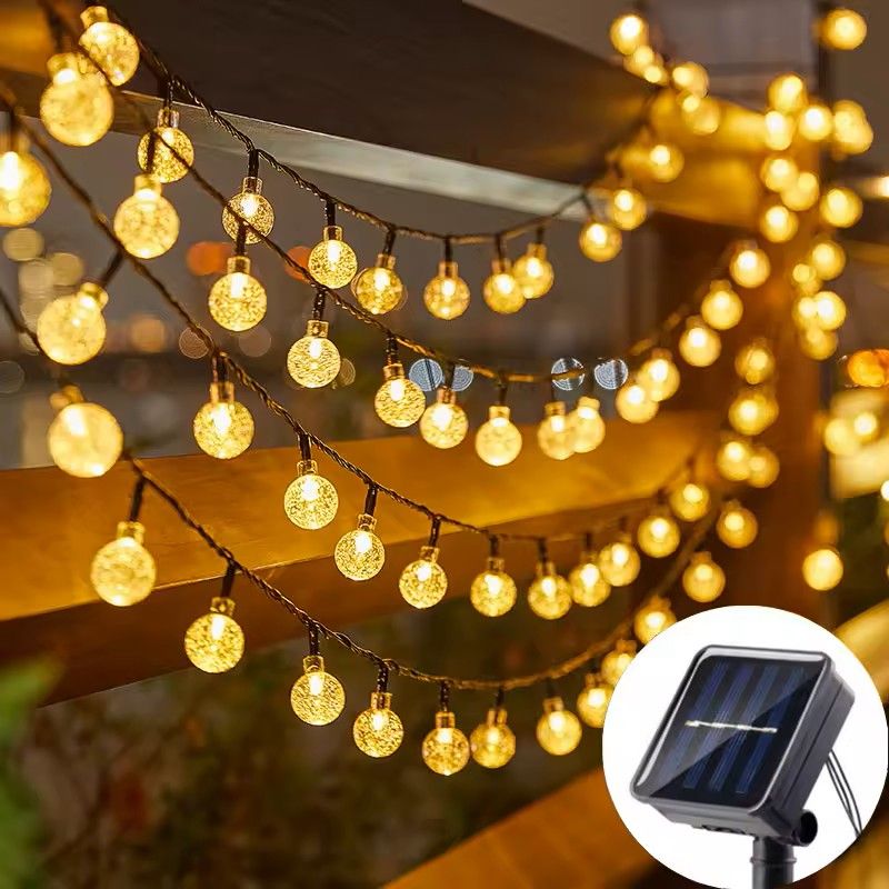 Solar Crystal Globe LED String Lights