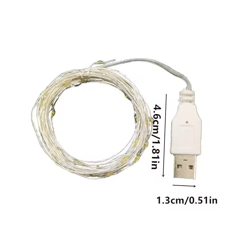 USB LED Silver Wire Fairy String Lights 1