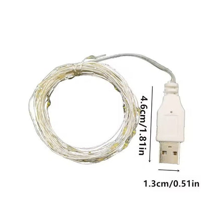 USB LED Silver Wire Fairy String Lights 1
