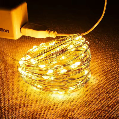 USB LED Silver Wire Fairy String Lights