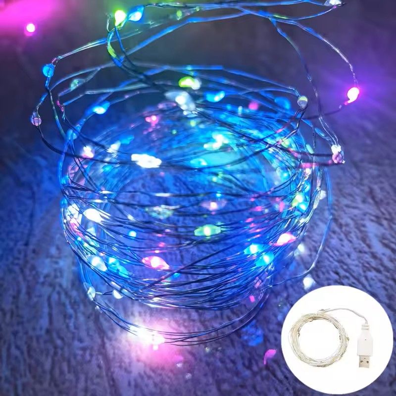 USB LED Silver Wire Fairy String Lights 6