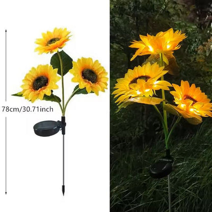 Solar Sunflower Garden Stake Lights 2