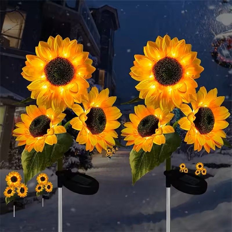 Solar Sunflower Garden Stake Lights