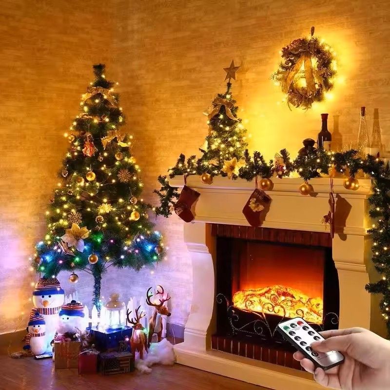 Battery Operated Silver Copper Wire String Lights With Remote 3