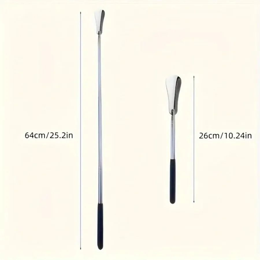 Retractable Stainless Steel Shoe Puller Long Handle Shoehorn For Men And Women 1