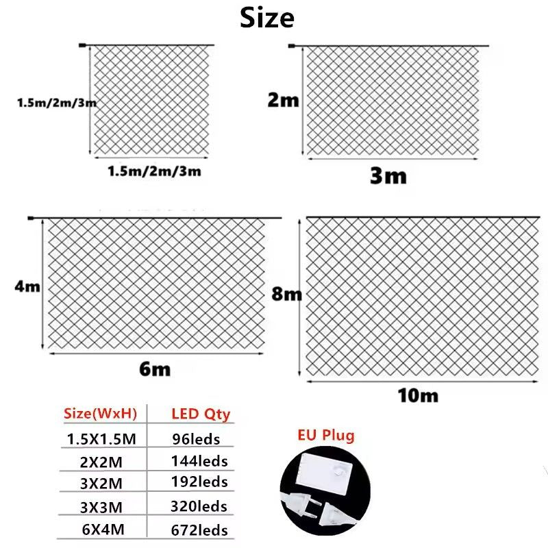 LED Net Mesh Fairy Lights For Outdoor Decoration 4