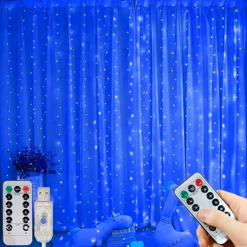 USB LED Curtain String Lights With 8 Modes 8
