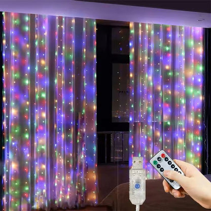 USB LED Curtain String Lights With 8 Modes 5