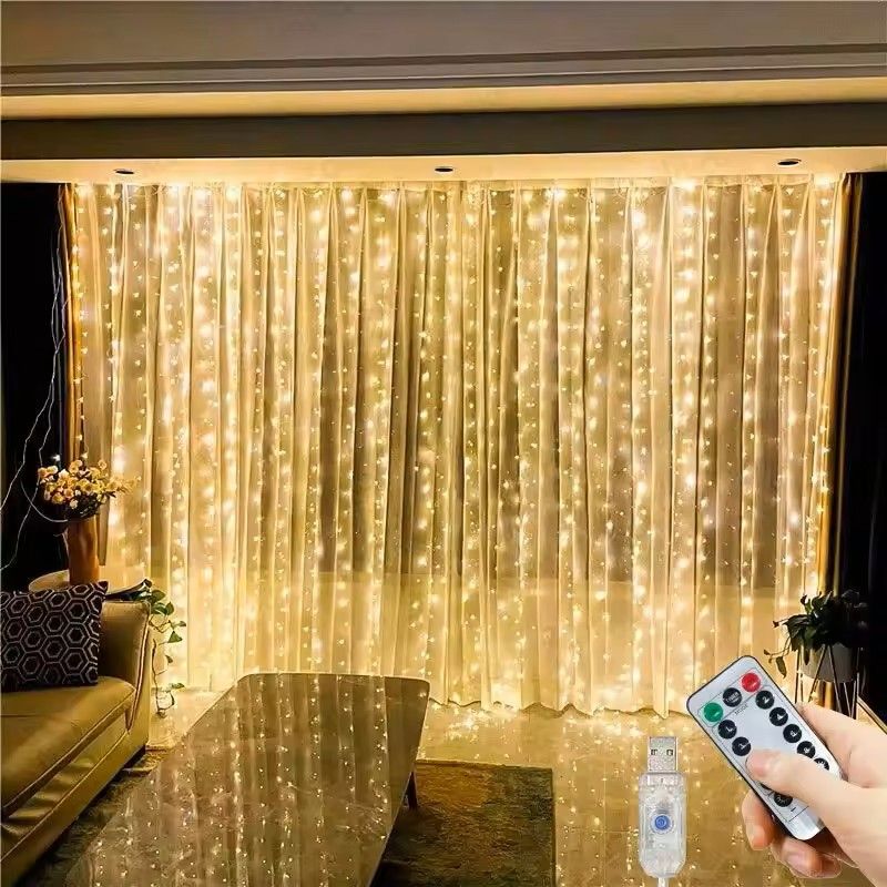 USB LED Curtain String Lights With 8 Modes 6