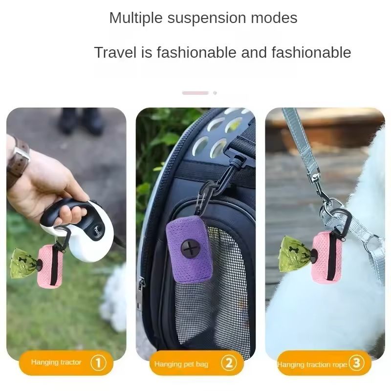 Dog Poop Bag Dispenser Portable Hanging Dog Waste Bag Holder For Walks  Outdoor Use 9