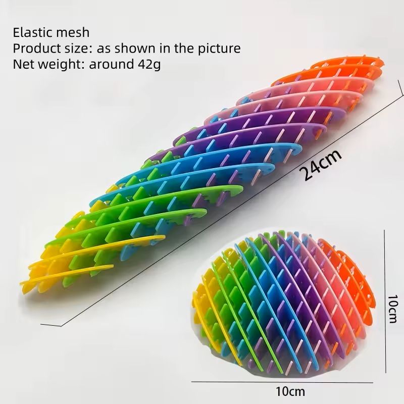 3D Elastic Worm Net PopIt Toy Stress Relief Fidget  Puzzle Bouncy Sensory Toy 2