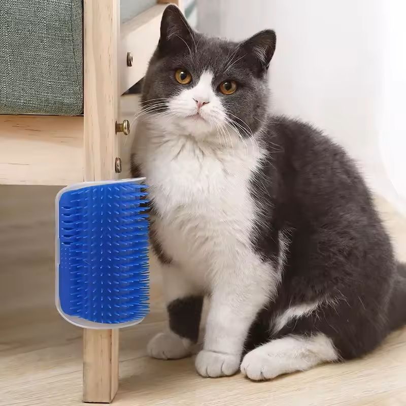 Cat Corner SelfGroomer Brush WallCorner Mounted Massager  Hair Remover For Cats 11