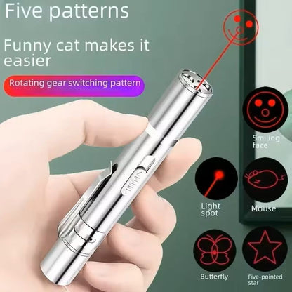 USB Rechargeable Infrared Laser Cat Toy Automatic Laser Projection Interactive Stick for Cat Exercise & Play