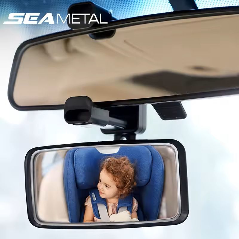 WideAngle 360 Rotatable Baby Rearview Mirror For Cars Safety  Visibility Mirror For Parents And Dri 2
