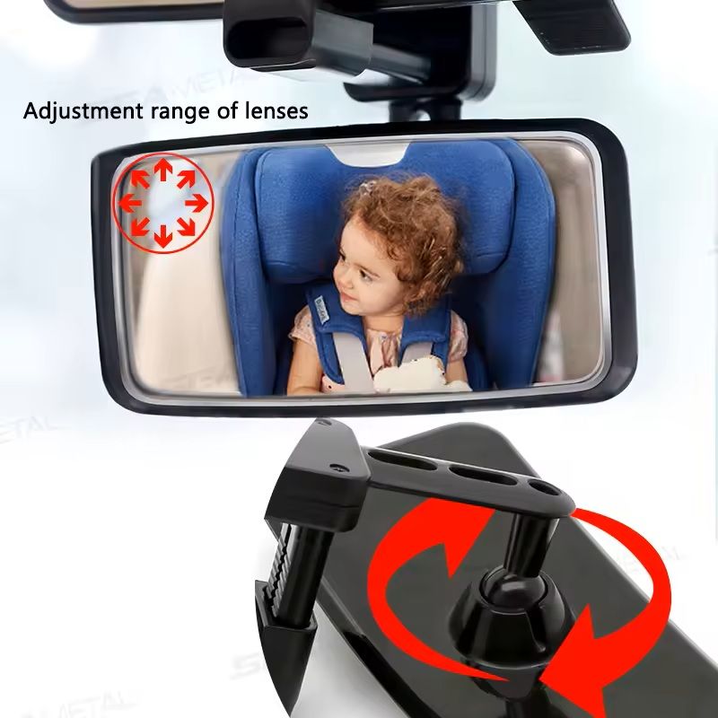 WideAngle 360 Rotatable Baby Rearview Mirror For Cars Safety  Visibility Mirror For Parents And Dri 3