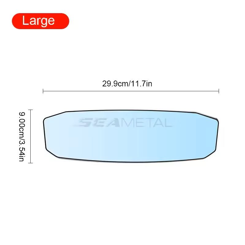 Wide-Angle Rearview Mirror 30 cm times 9 cm Large Vision HD Glass Universal Auto Replacement Mirror