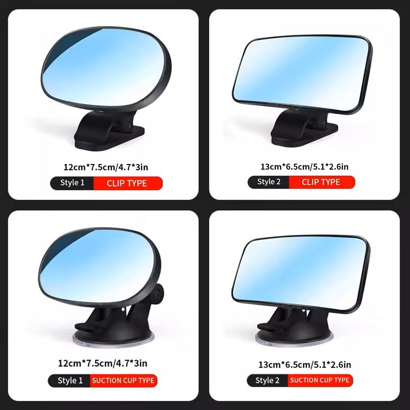 Wide-Angle 360° Adjustable Car Interior Mirror Suction-Cup / Clip Baby / Rear-Seat Observation Mirror
