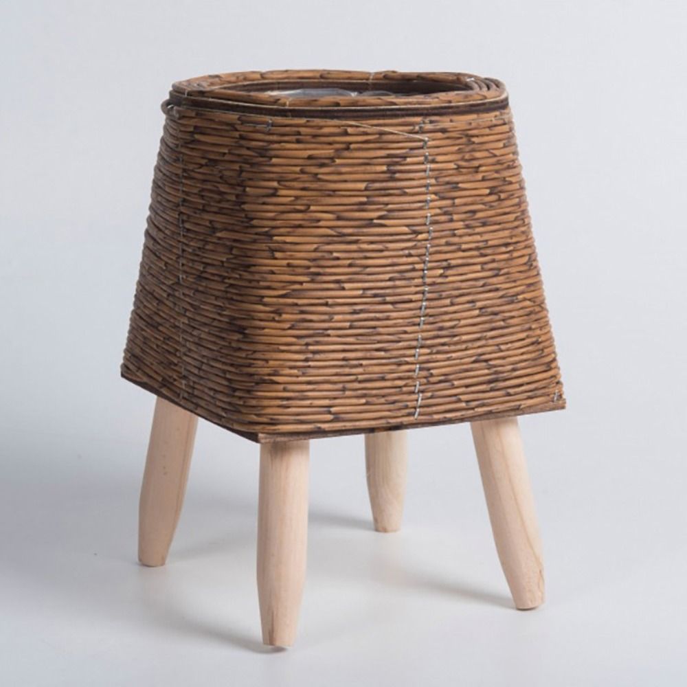 Fashion Rattan Woven Flower Pot Creative Flower Planters Durable Hand Wove Plant Stand With Removab 6