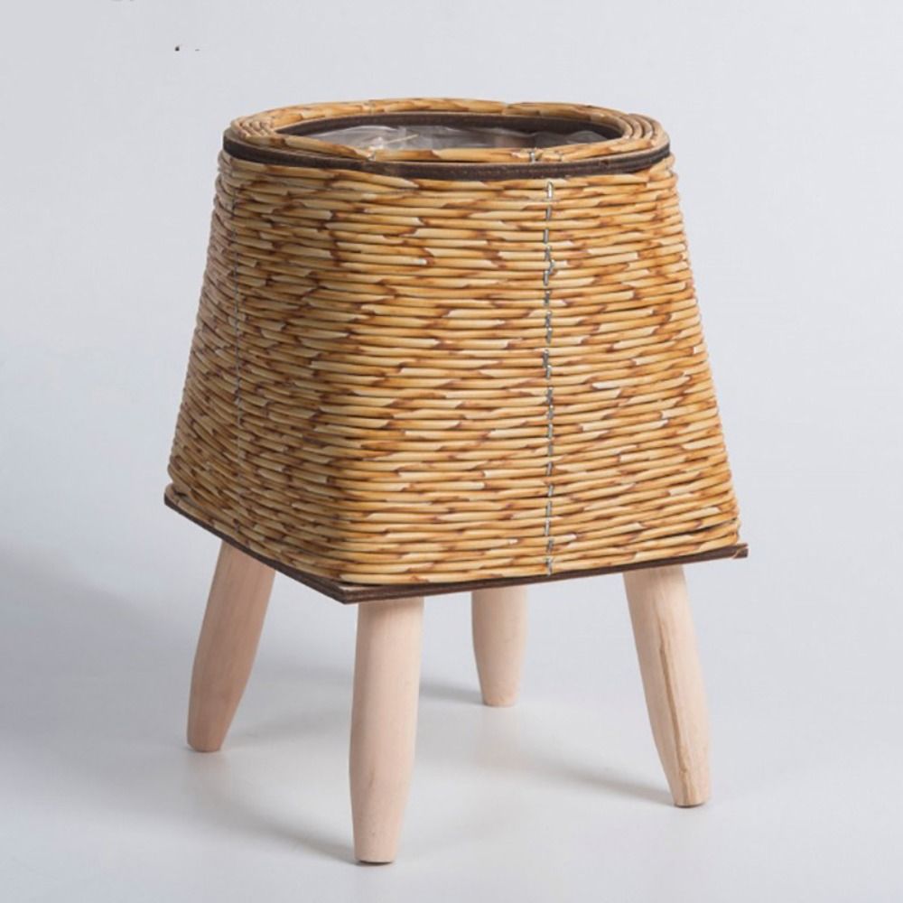 Fashion Rattan Woven Flower Pot Creative Flower Planters Durable Hand Wove Plant Stand With Removab 7
